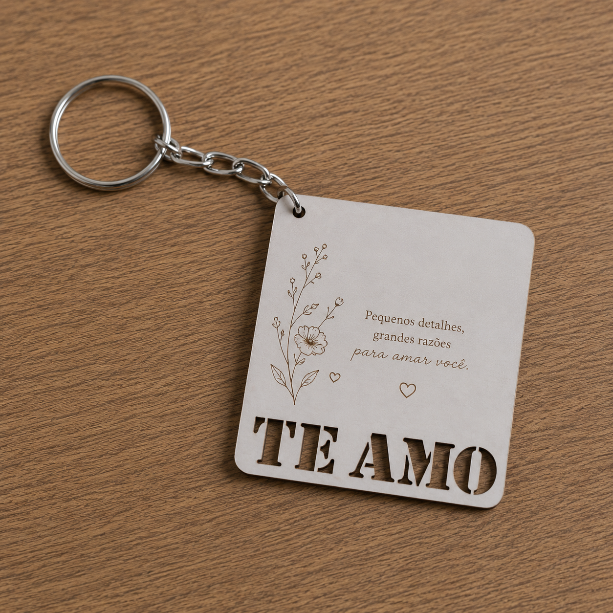 CHAVEIRO MDF TE AMO 5 CM (Cópia)