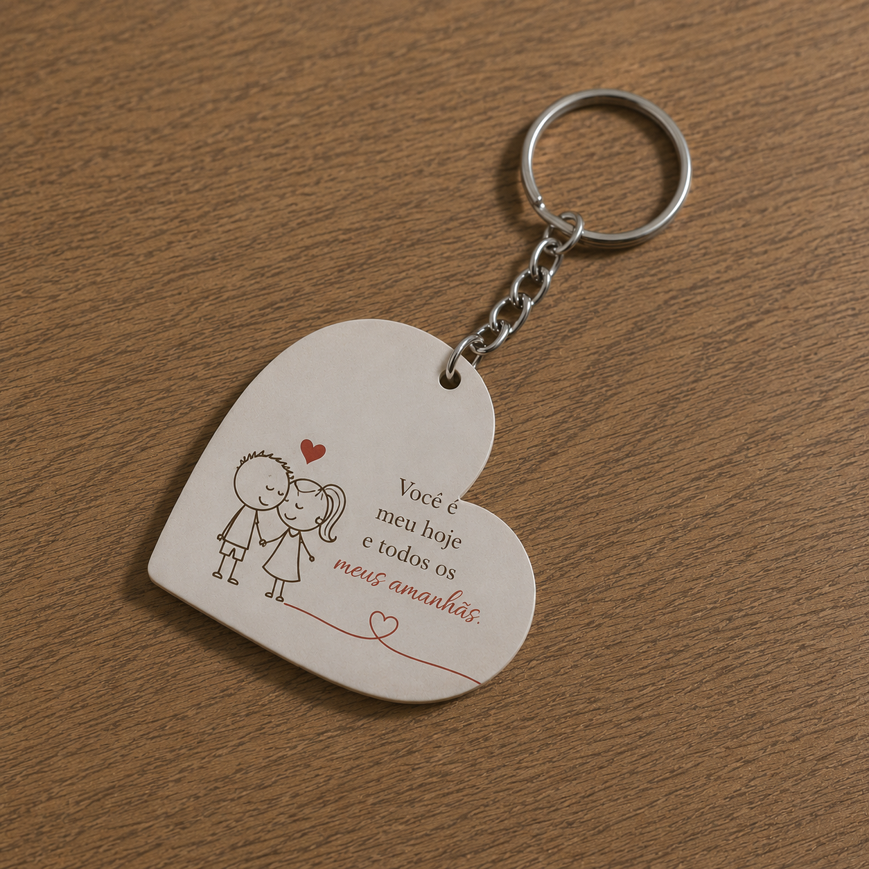 CHAVEIRO MDF FORMATO CORAÇÃO 5 CM