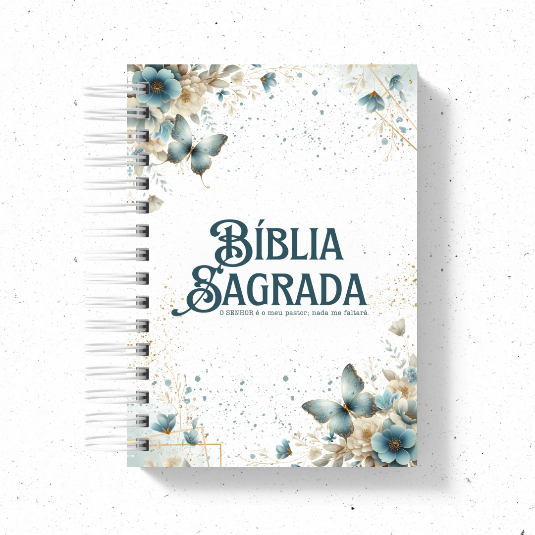 Biblia Sagrada Floral Azul versão NVI ou JFA