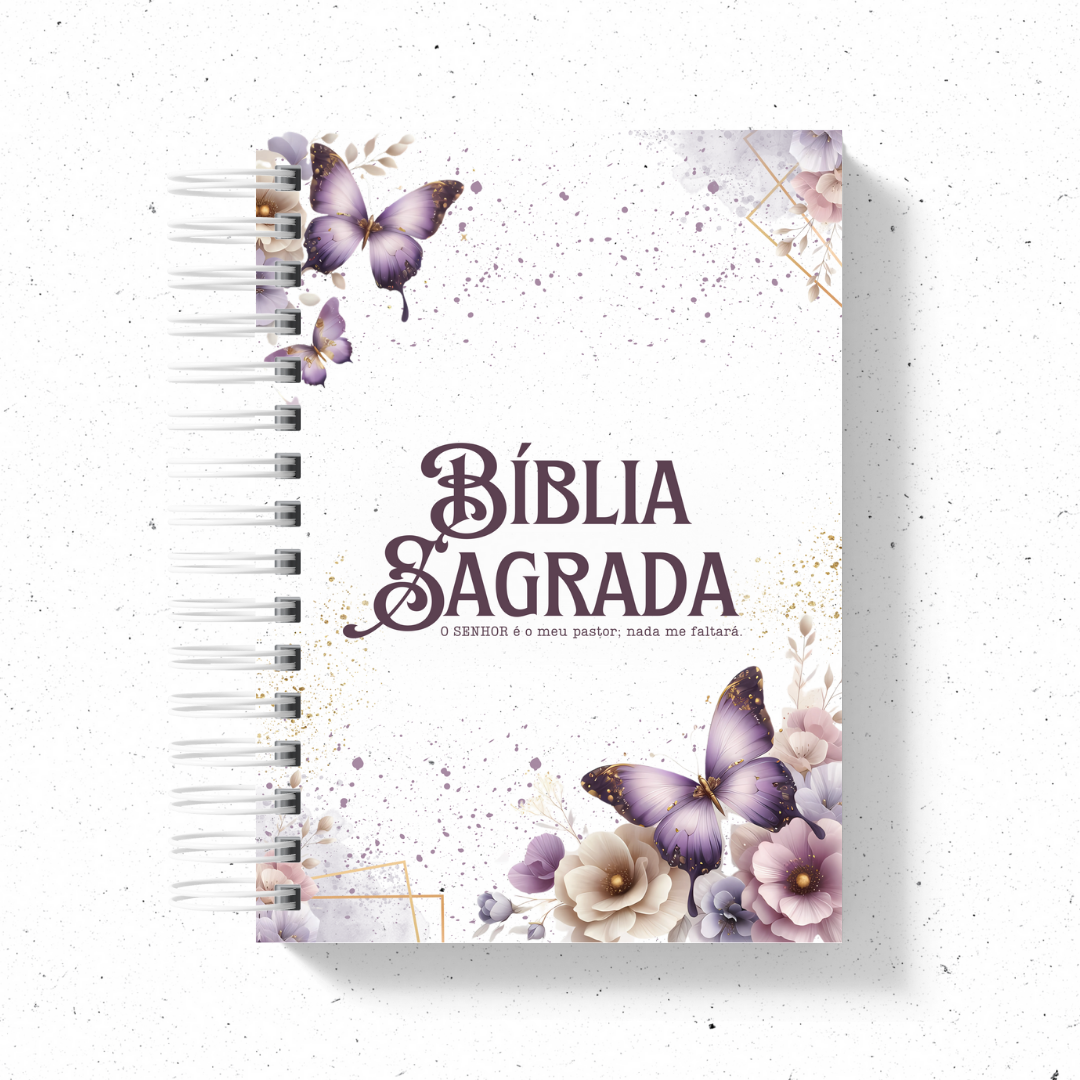 Biblia Sagrada Floral Lilás versão NVI ou JFA