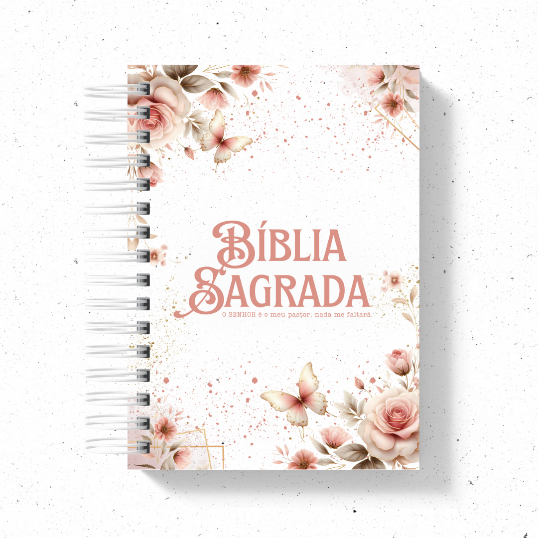 Biblia Sagrada Floral Rosa versão NVI ou JFA