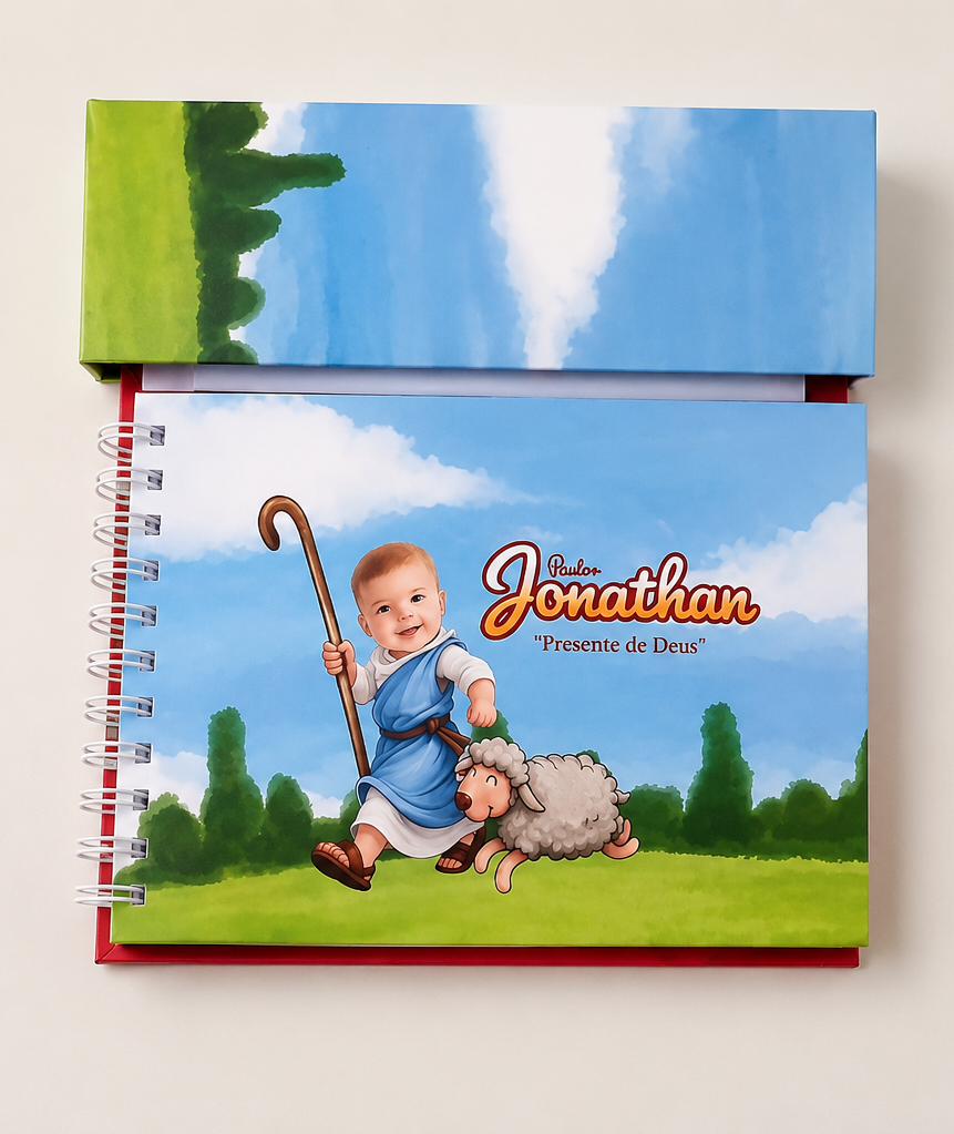 Caderno de Desenho com Porta Lápis Infantil