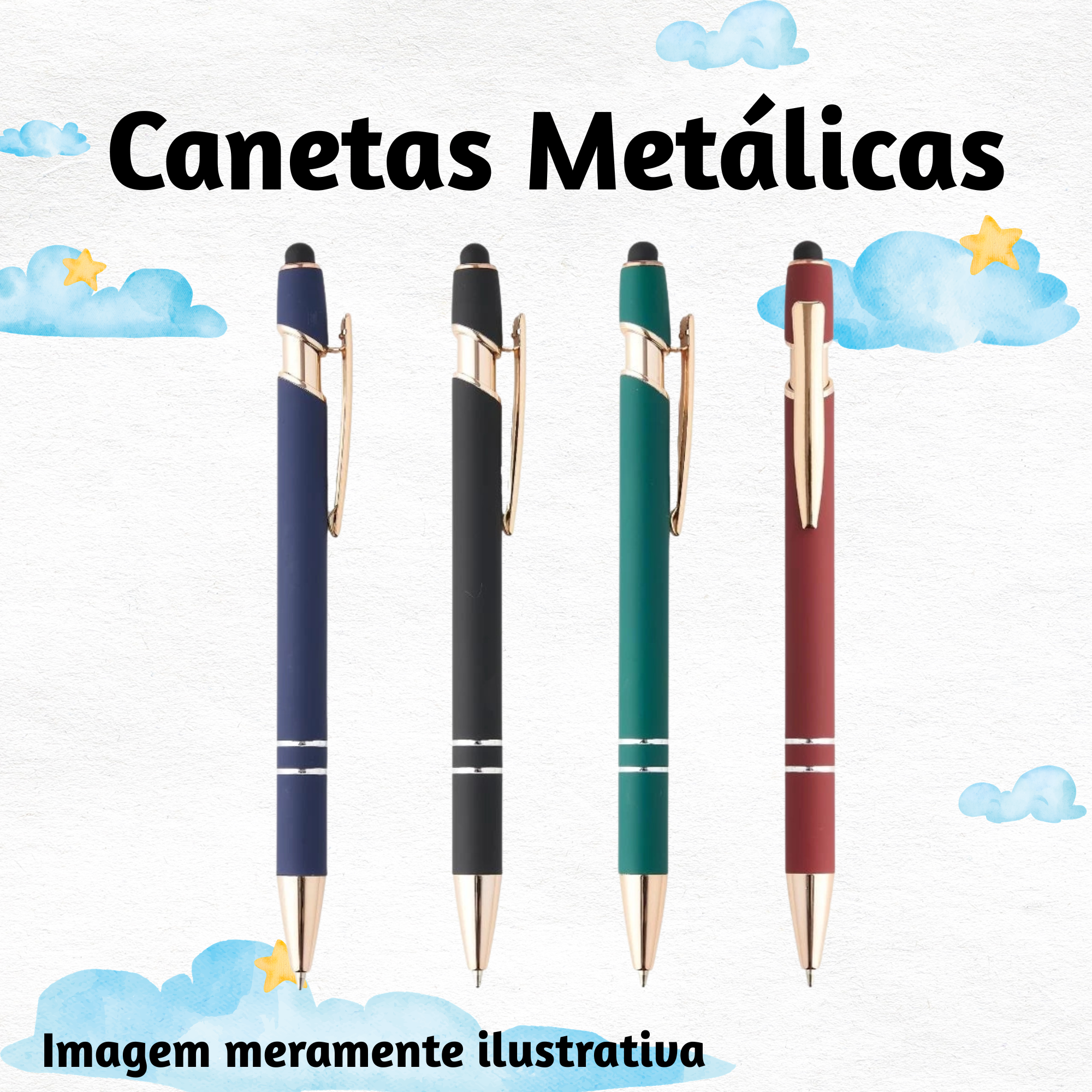Caneta metálizada