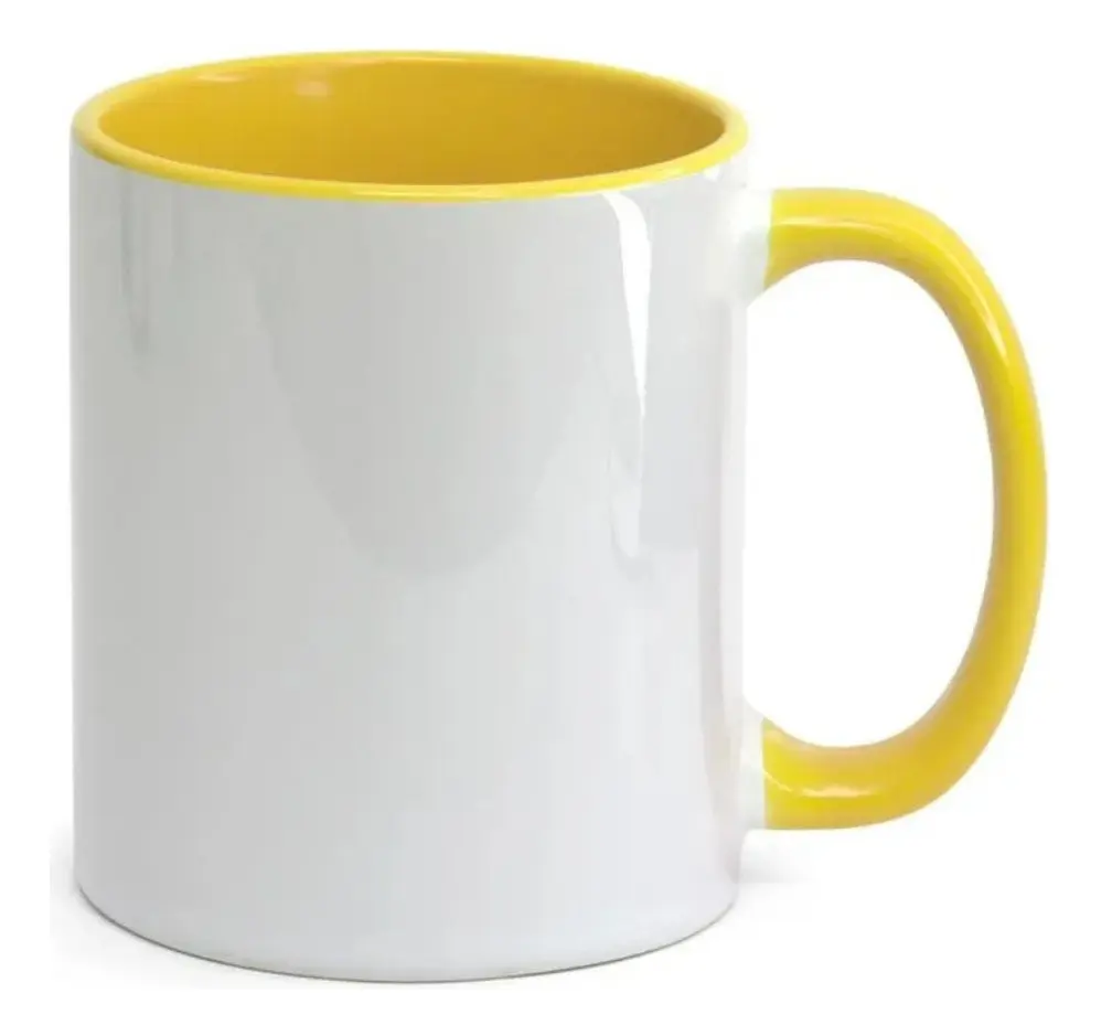 CANECA ALÇA E INTERIOR AMARELO