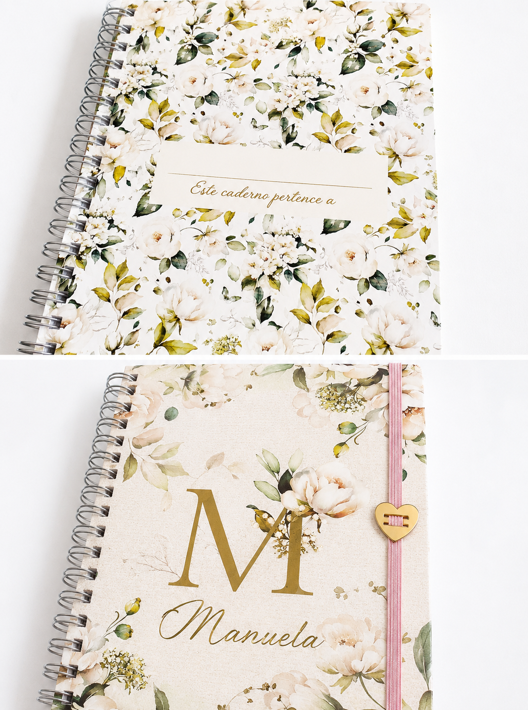 Caderno Coleção Floral Verde Alfabeto