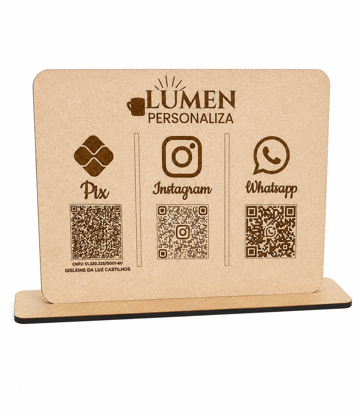 PLACA PIX + REDES SOCIAIS