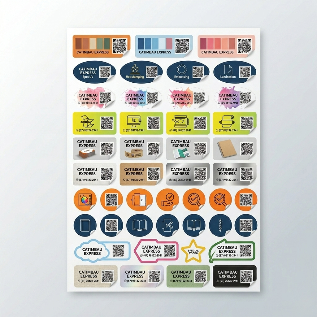Cartela de Papel Adesivo Brilhante (A4 - 80g)