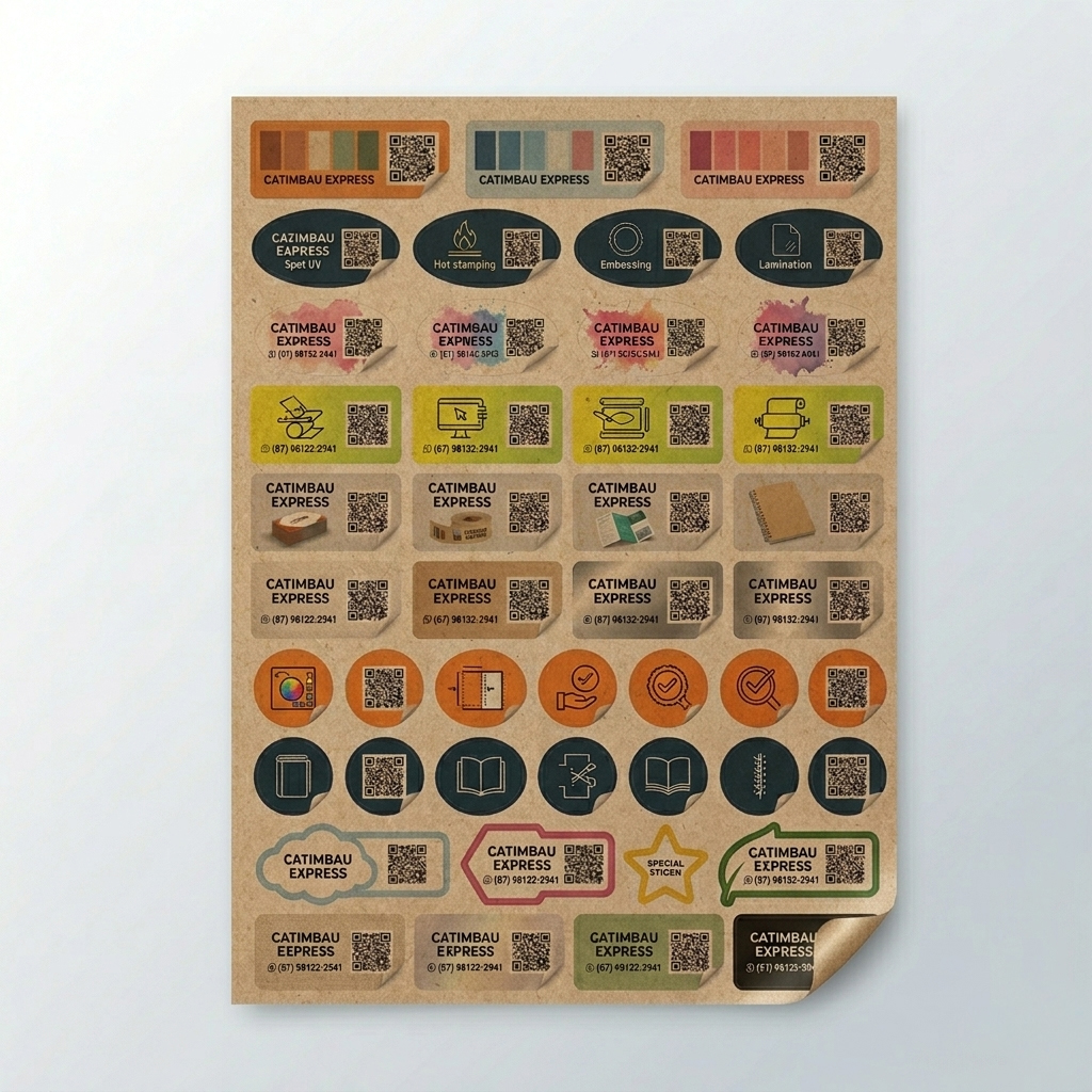 Cartela de Papel Adesivo Kraft (A4 - 90g)