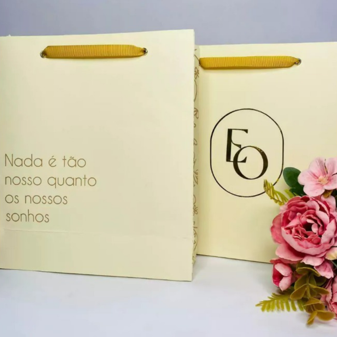 Sacola com aplicação de vinil