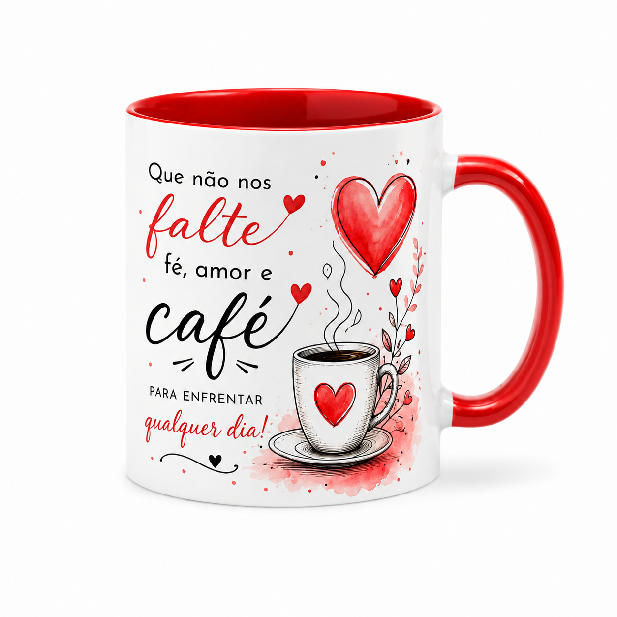 Caneca Interior e Alça Vermelha - 325ml