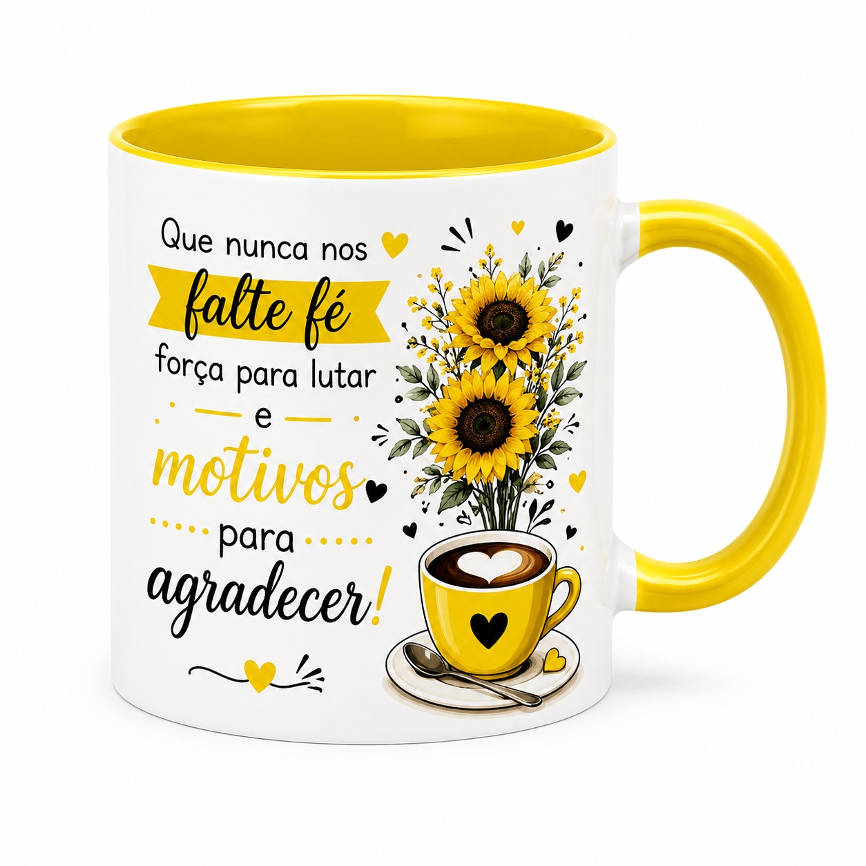Caneca Interior e Alça Amarela - 325ml