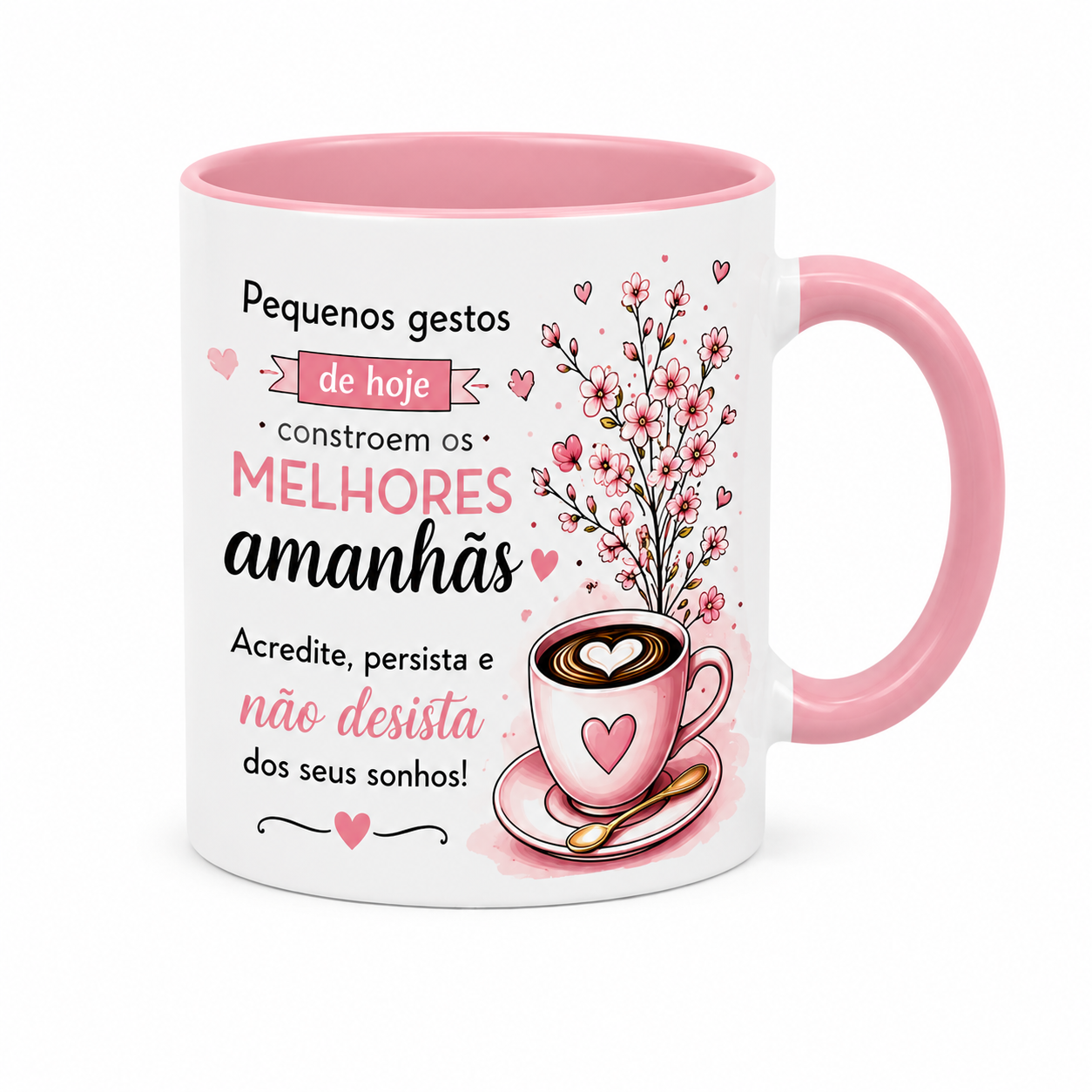 Caneca Interior e Alça Rosa Bebê - 325ml