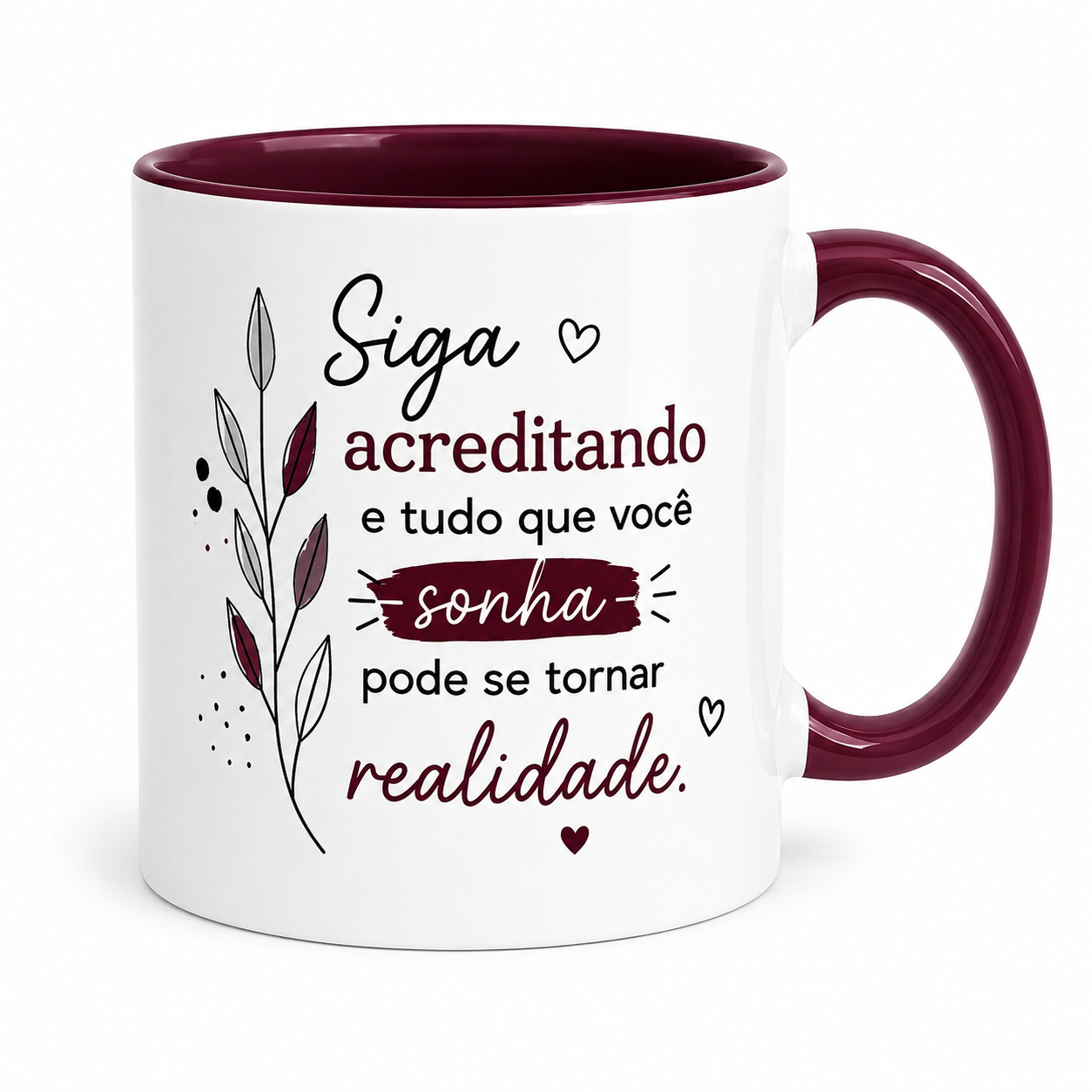 Caneca Interior e Alça Vinho - 325ml