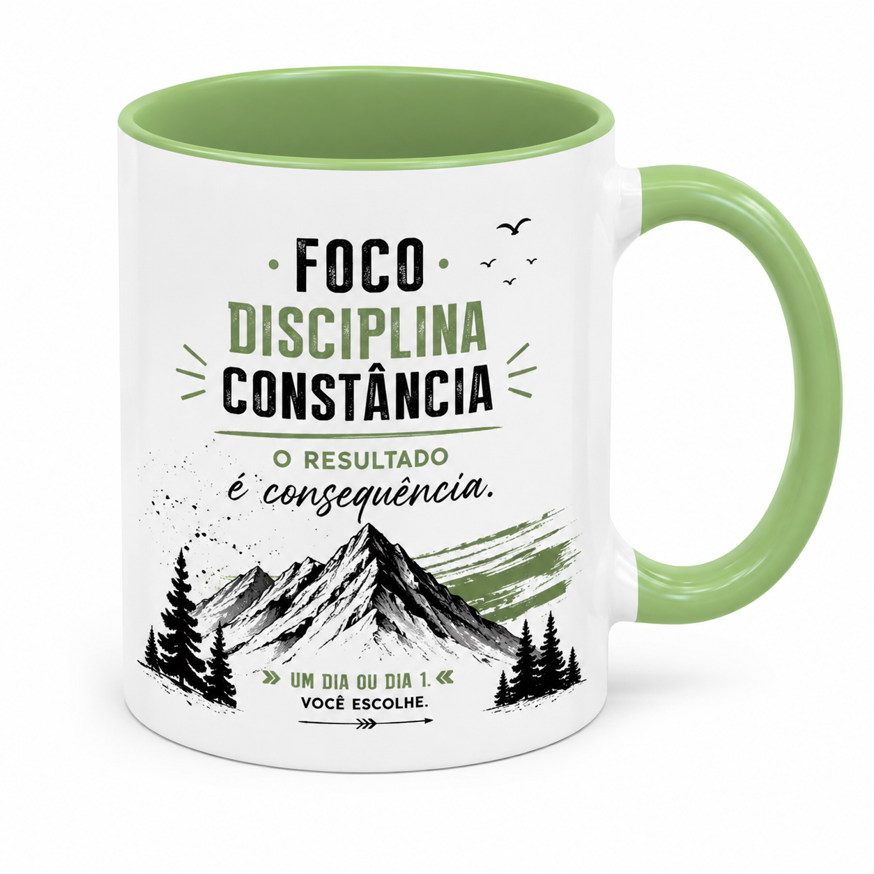 Caneca Interior e Alça Verde Claro- 325ml