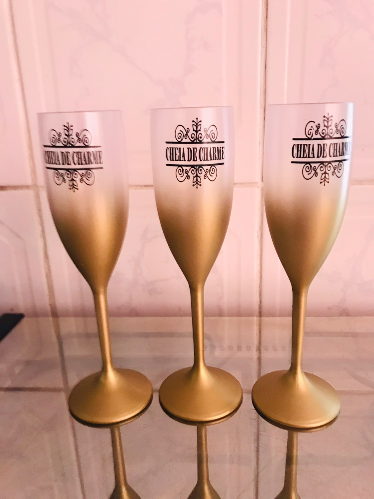 kit 10 unidades - taças champanhe rosegold, prata e dourado