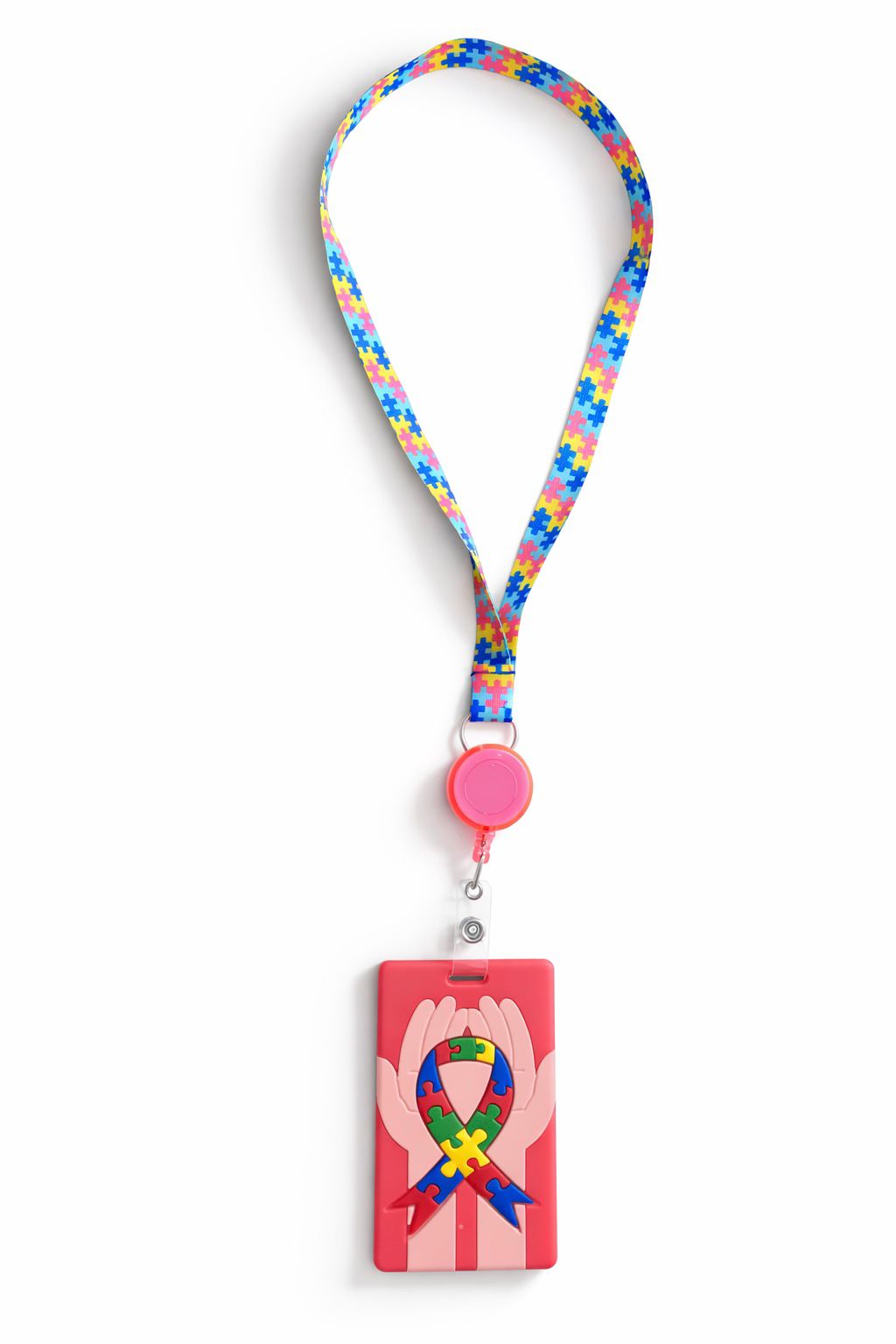 CRACHÁ AUTISMO ROSA - MÃOS QUE ACOLHEM