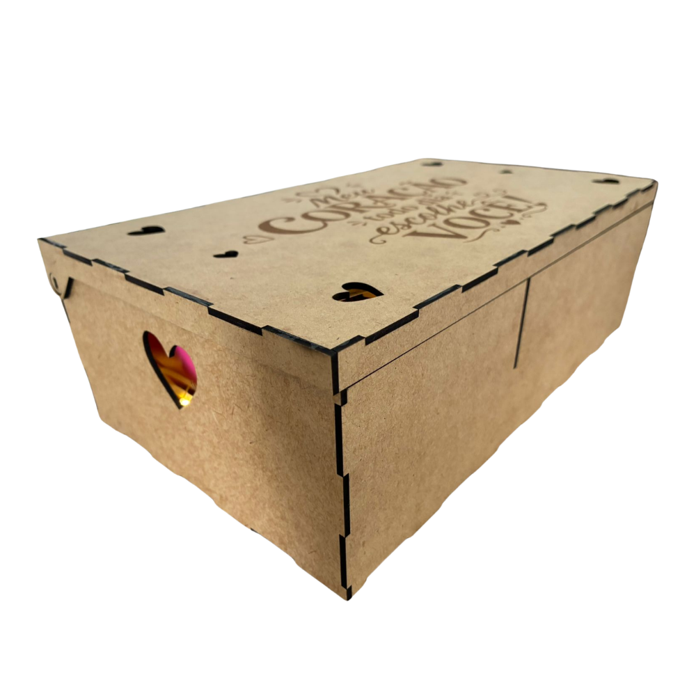 CAIXA MDF COM LEDS 30X20CM PERSONALIZADA
