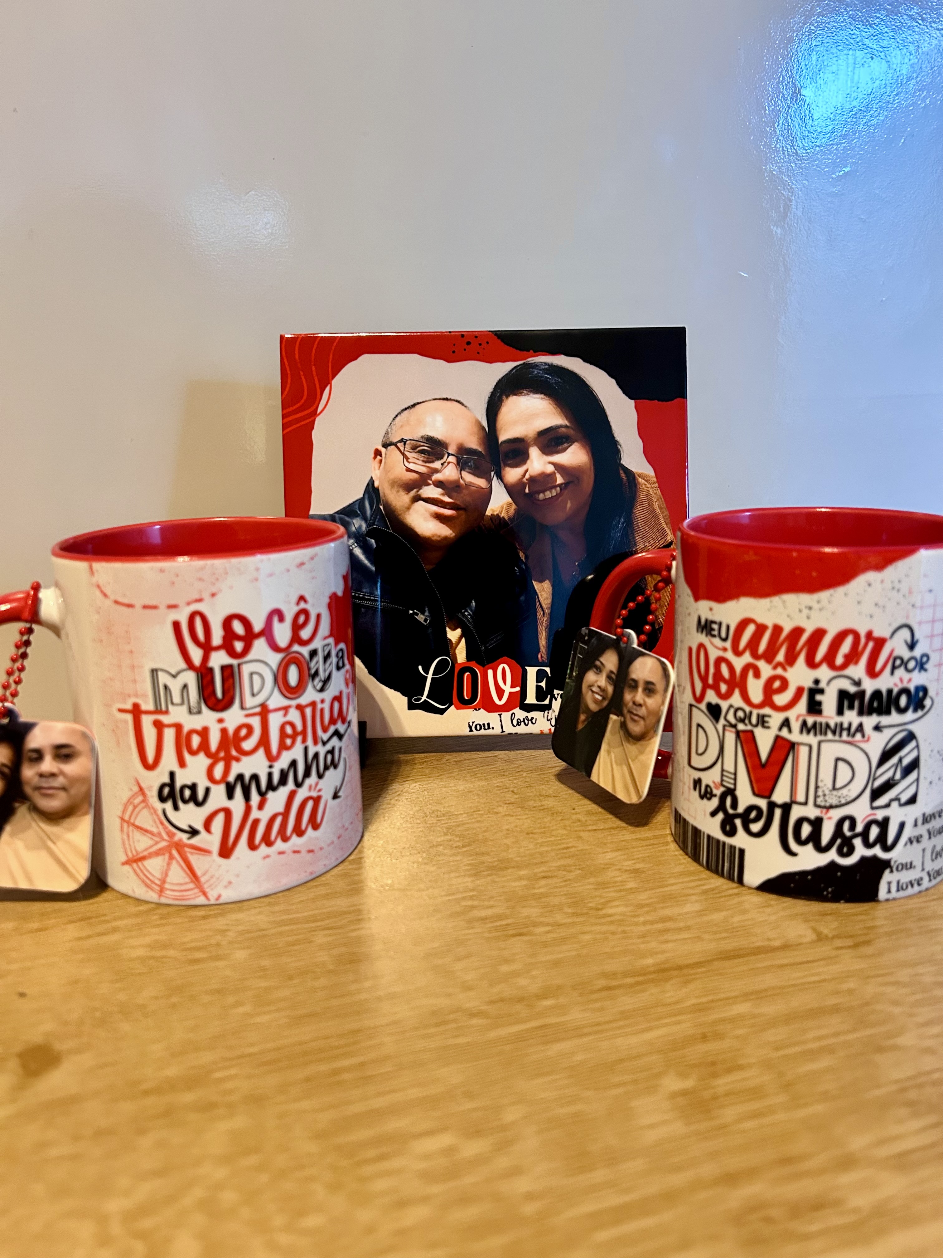 Combo casal - 2 canecas + 1 azulejo