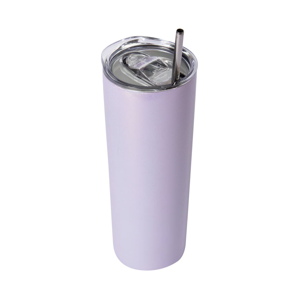 Copo Térmico Cintilante Com Tampa E Canudo 550Ml