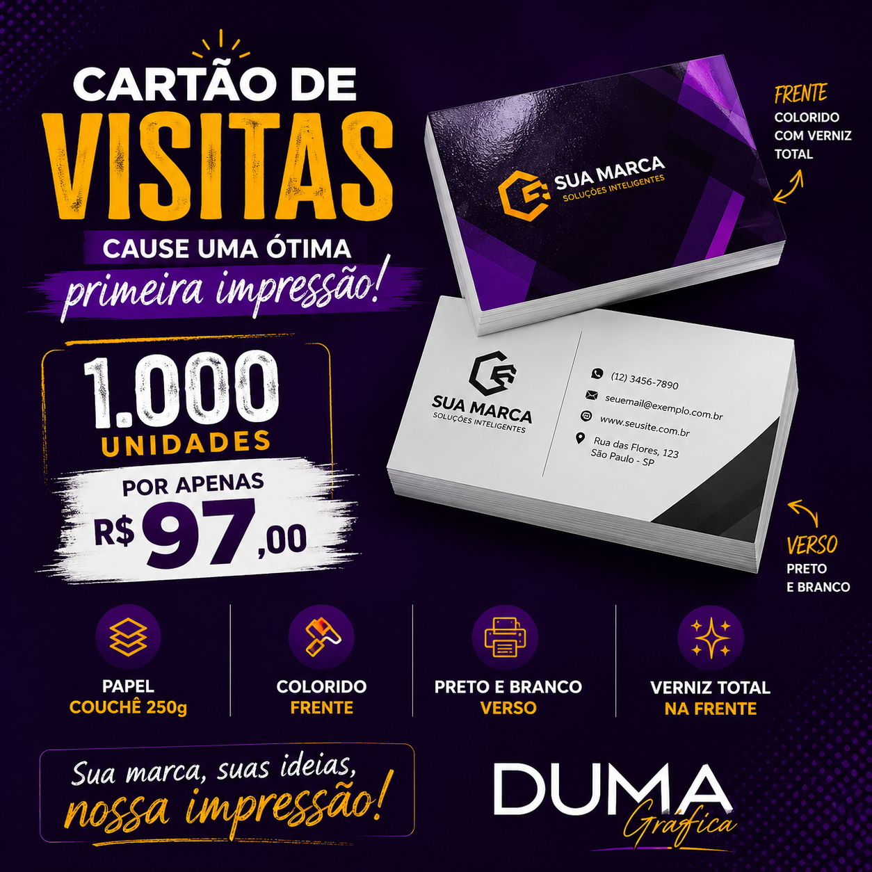Cartão de Visita Hotstamping