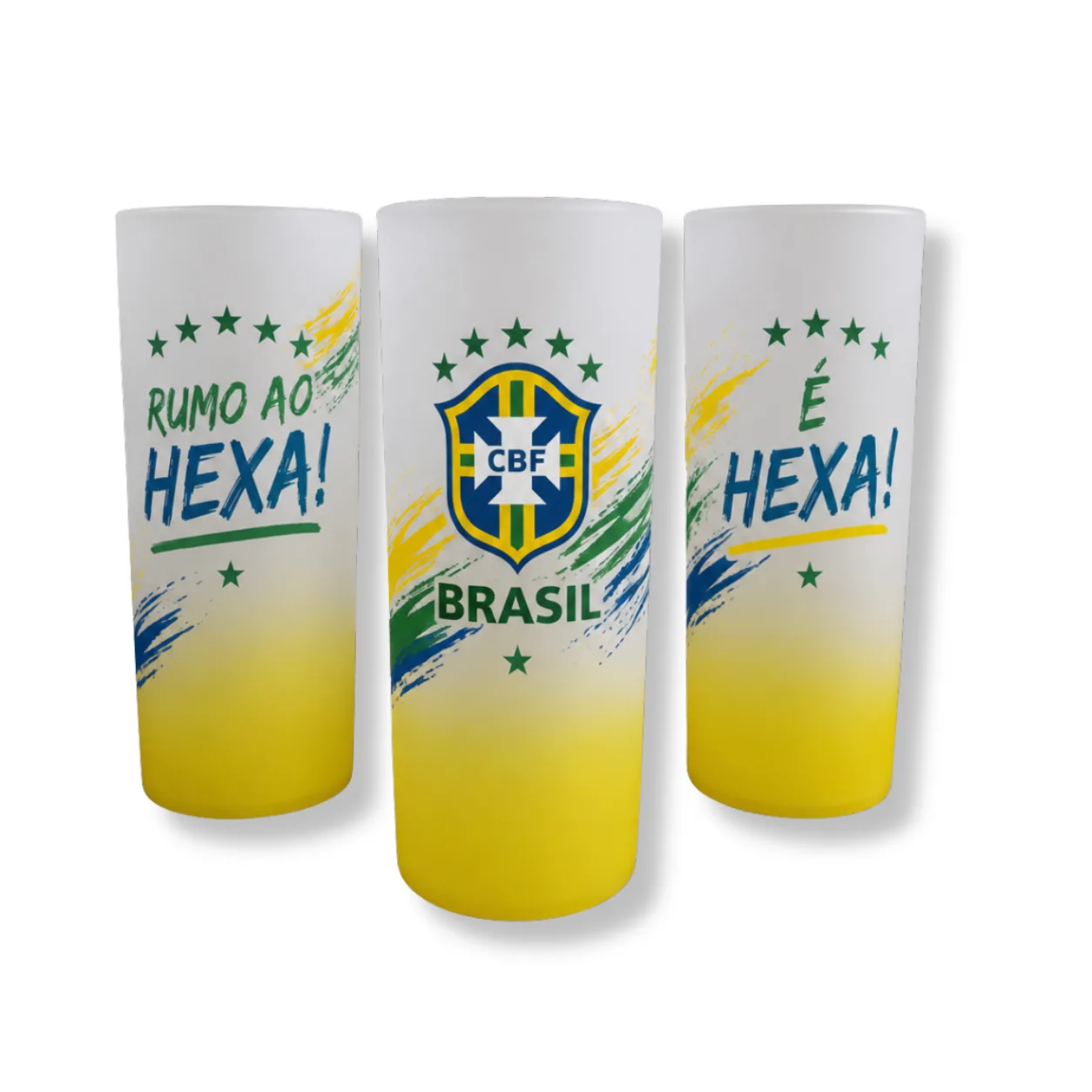 Copo Long Drink 350ml Jateado Degradê Amarelo