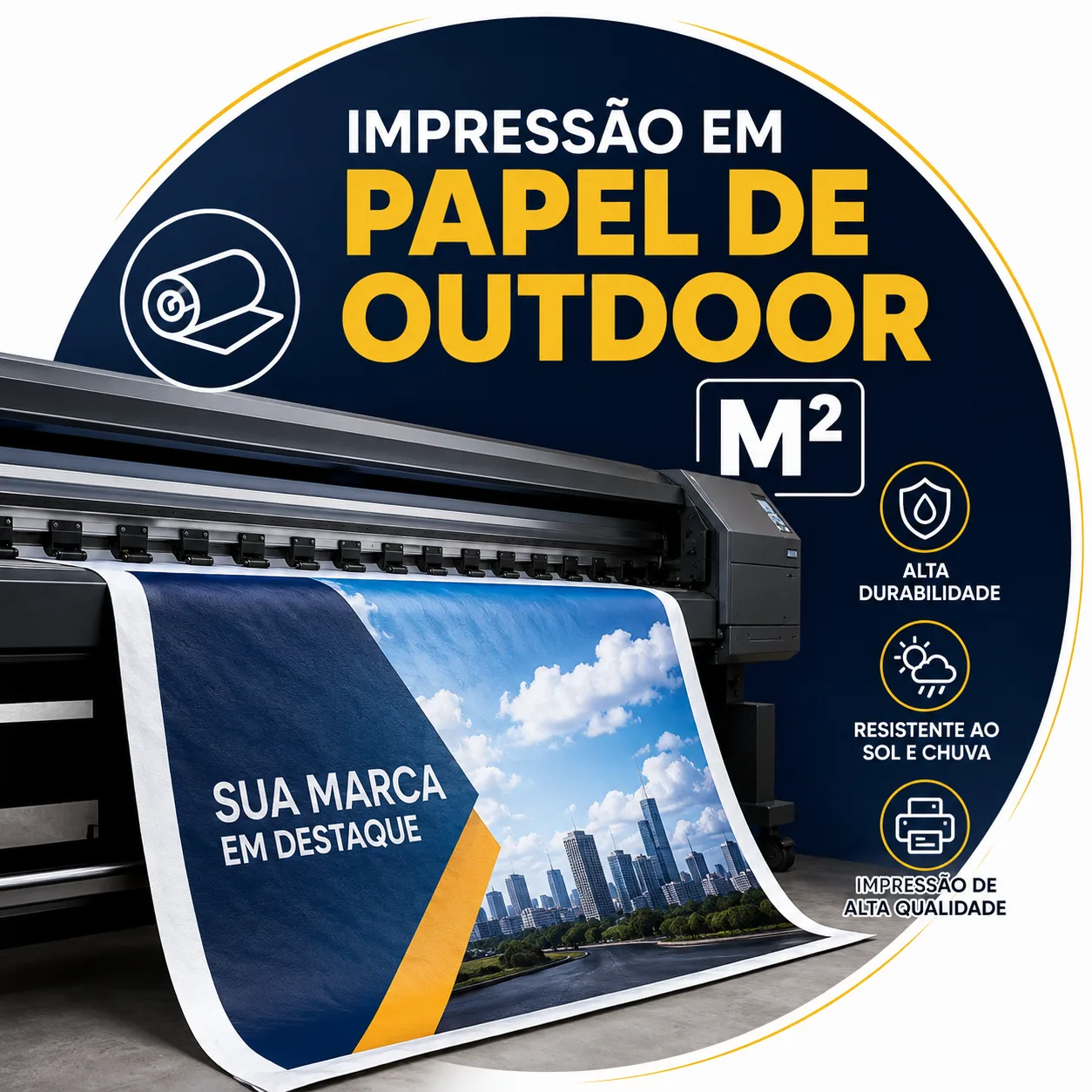 IMPRESSÃO EM PAPEL DE OUTDOOR (M²)