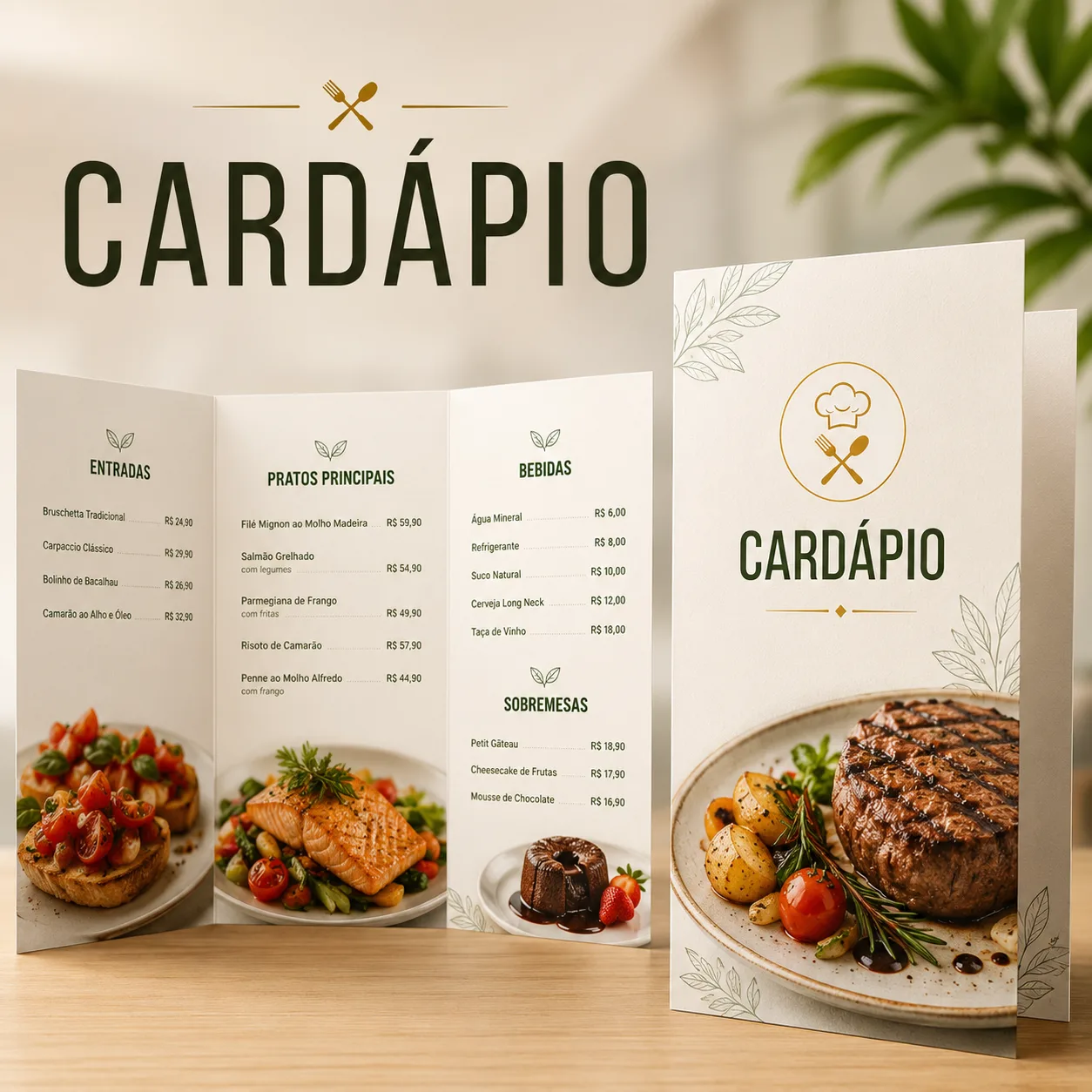 Cadápio em Papel