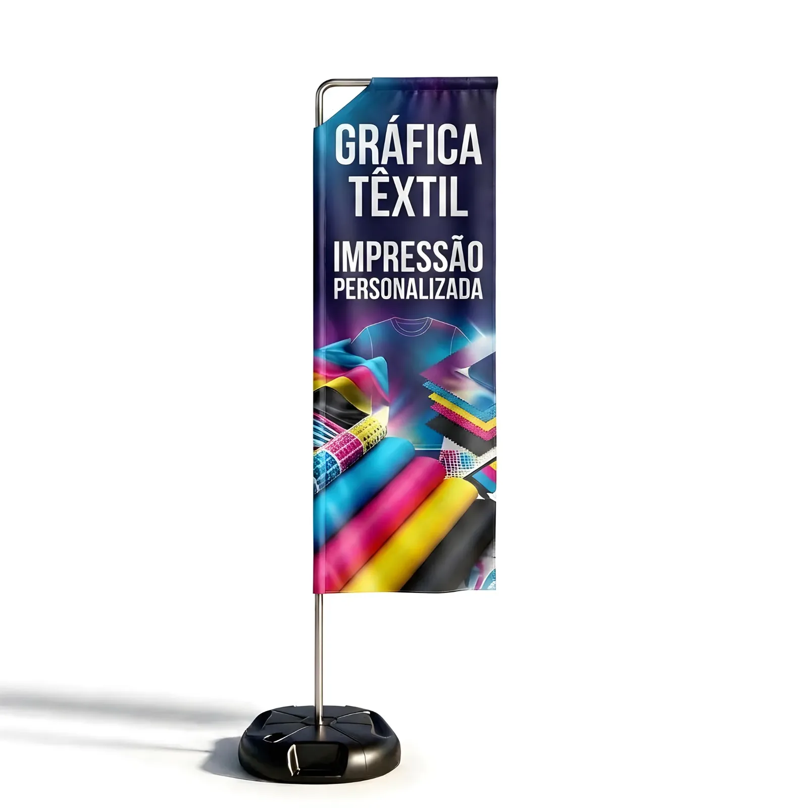 Wind Banner Retangular Completo com Base