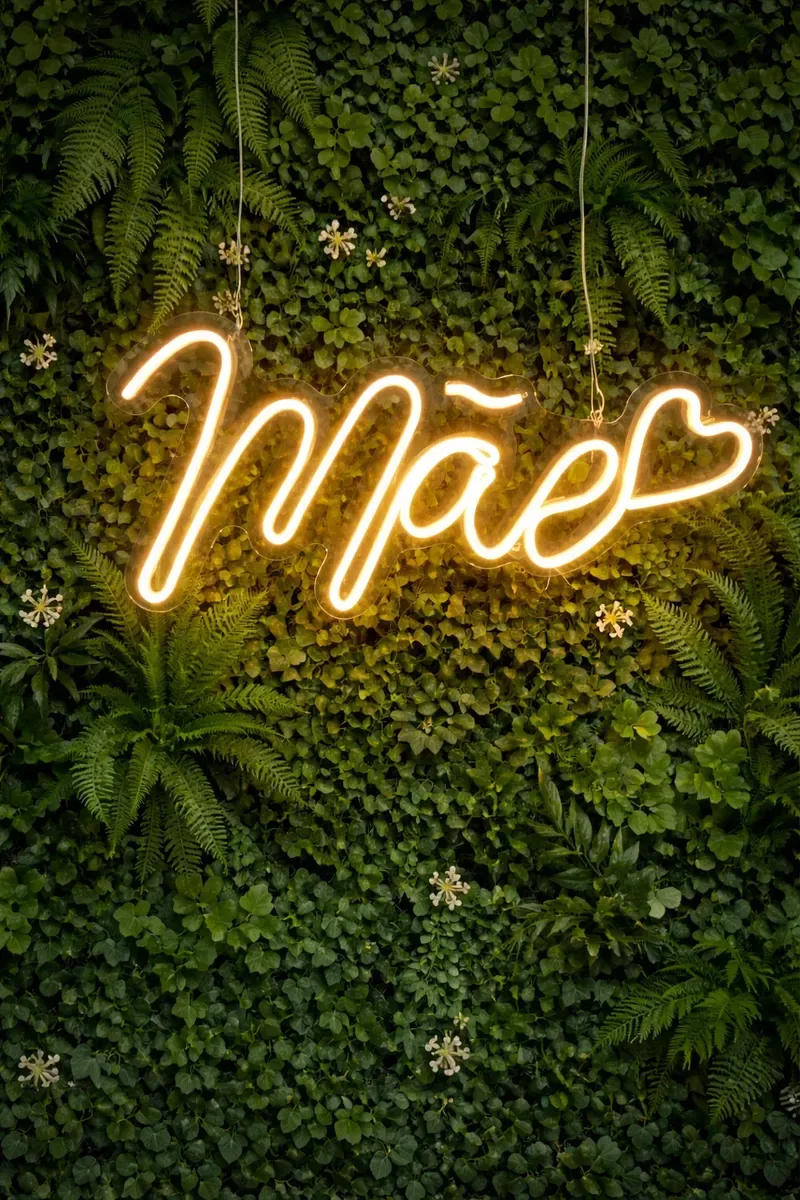 Placa Led Mãe Neon Acrílico Painel Led Dia Das Mães 50cm