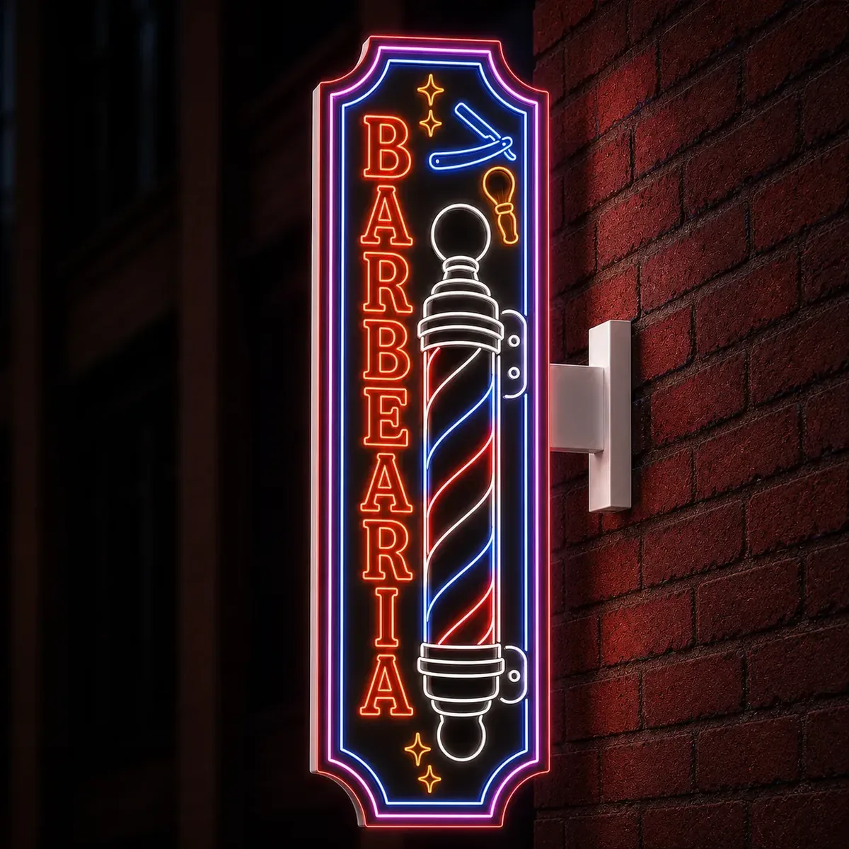 Led Neon Barbearia Barber Shop Bivolt 15x60cm