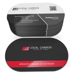 Cartão de Visita em Couché Fosco com Laminação Fosca e Verniz Localizado / Super 4 Cantos Arredondados