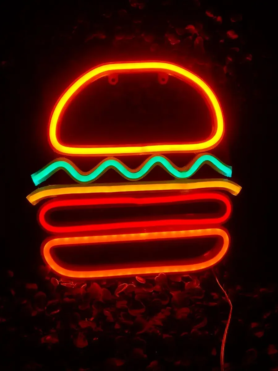 Led Neon Hamburguer 27x18cm