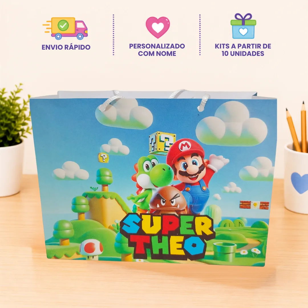 Sacolinha Personalizada - Super Mário