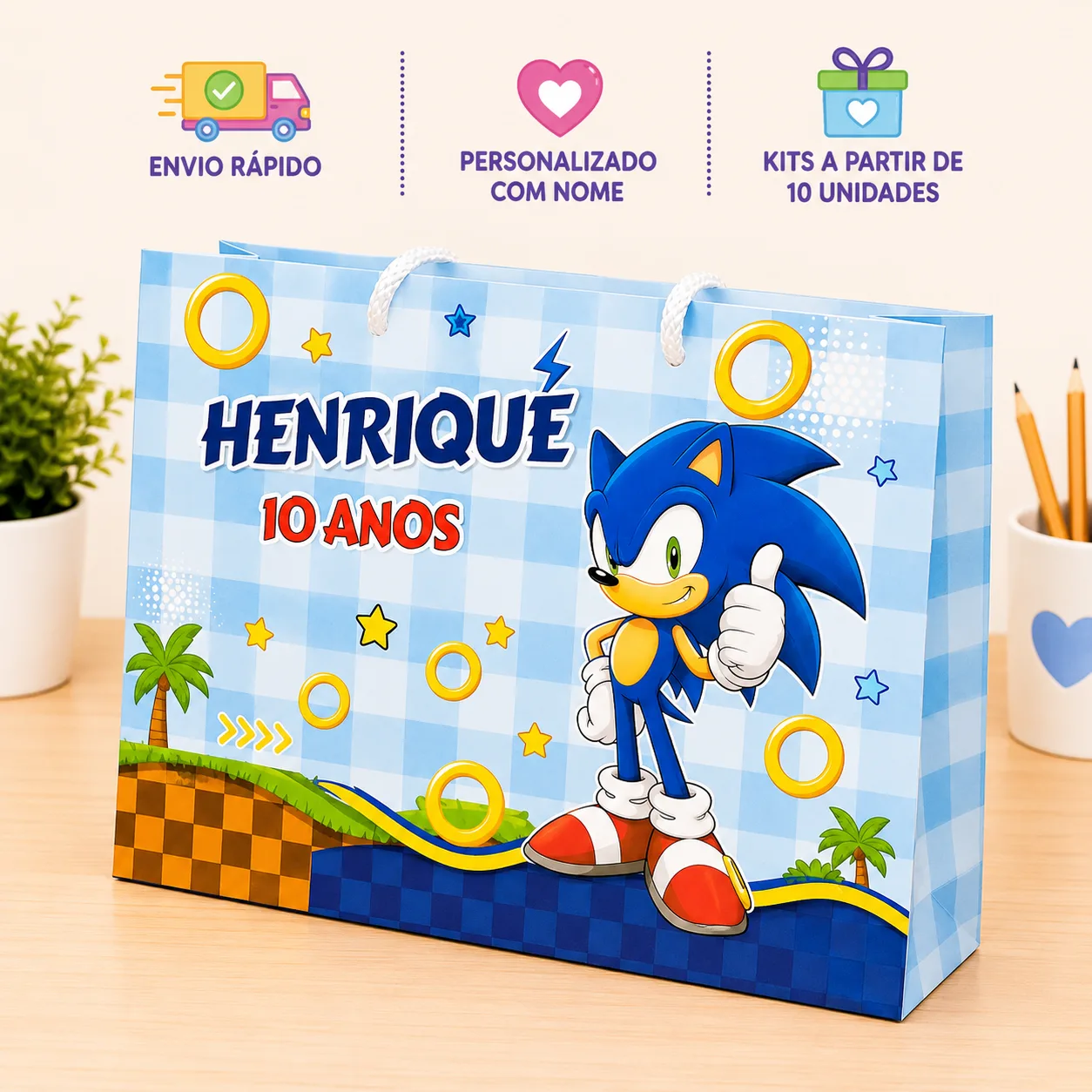 Sacolinha Personalizada - Sonic