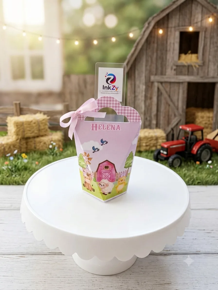 Caixa Maleta com alça Nuvem Fazendinha Menina
