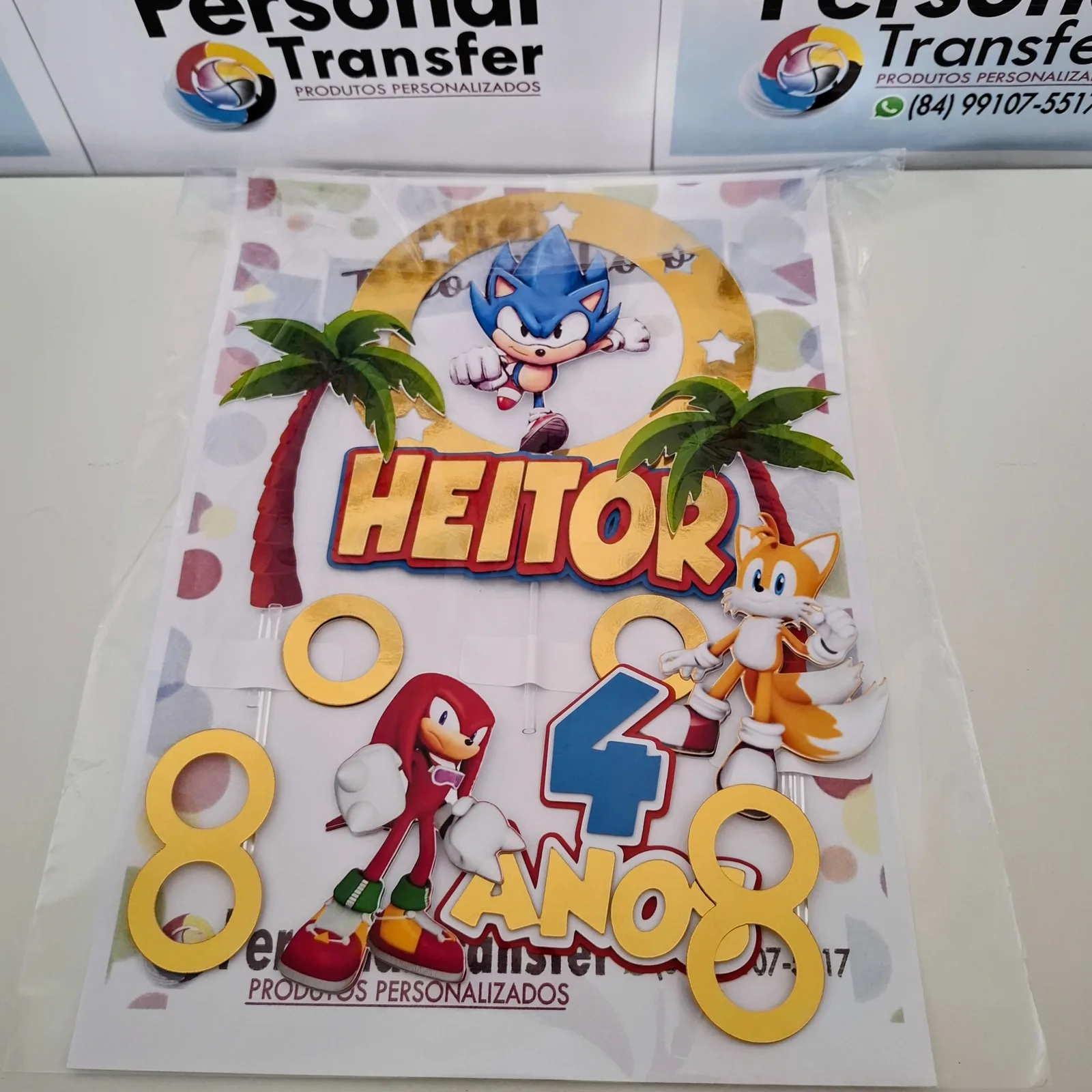 TOPO DE BOLO SONIC ARCO