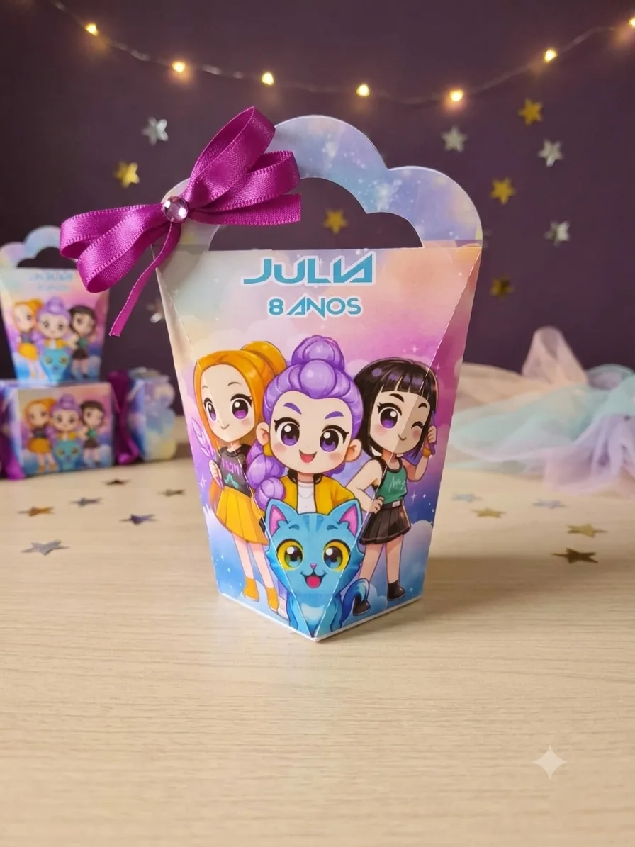 Caixa Maleta com alça Nuvem Guerreiras do K-Pop