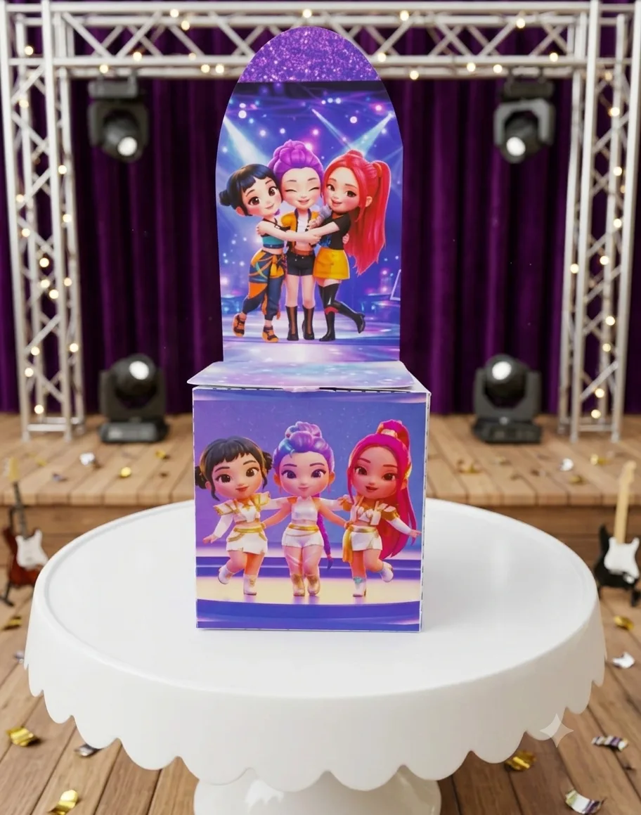 Caixa Cubo Guerreiras do K-Pop (com cenário)