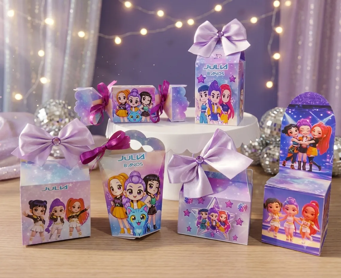 Caixas personalizadas guerreira do K-Pop  Kit com 30 unidades