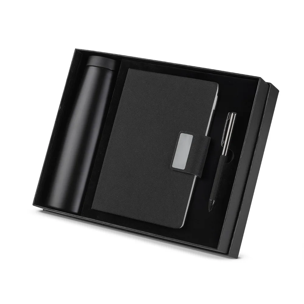 Kit escritório Caderno, Garrafa e Caneta Metalica - CJ300