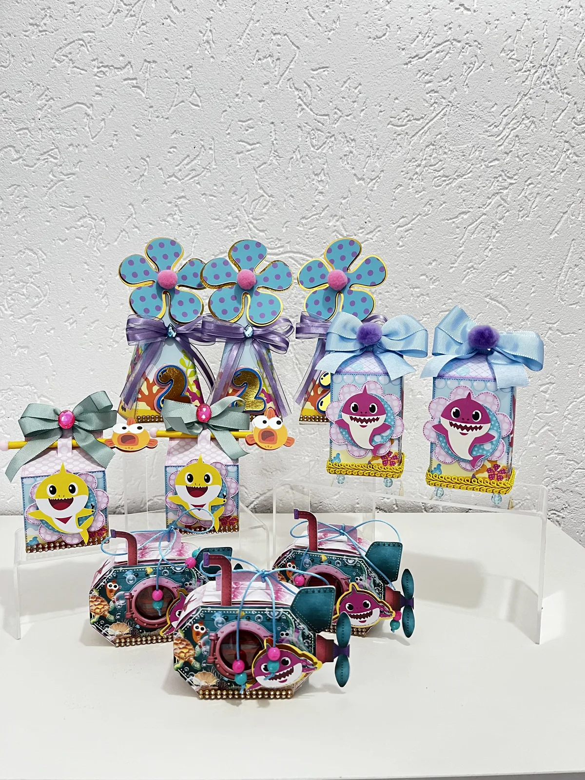 Kit Festa Baby Shark Menina 20 unidades vazio
