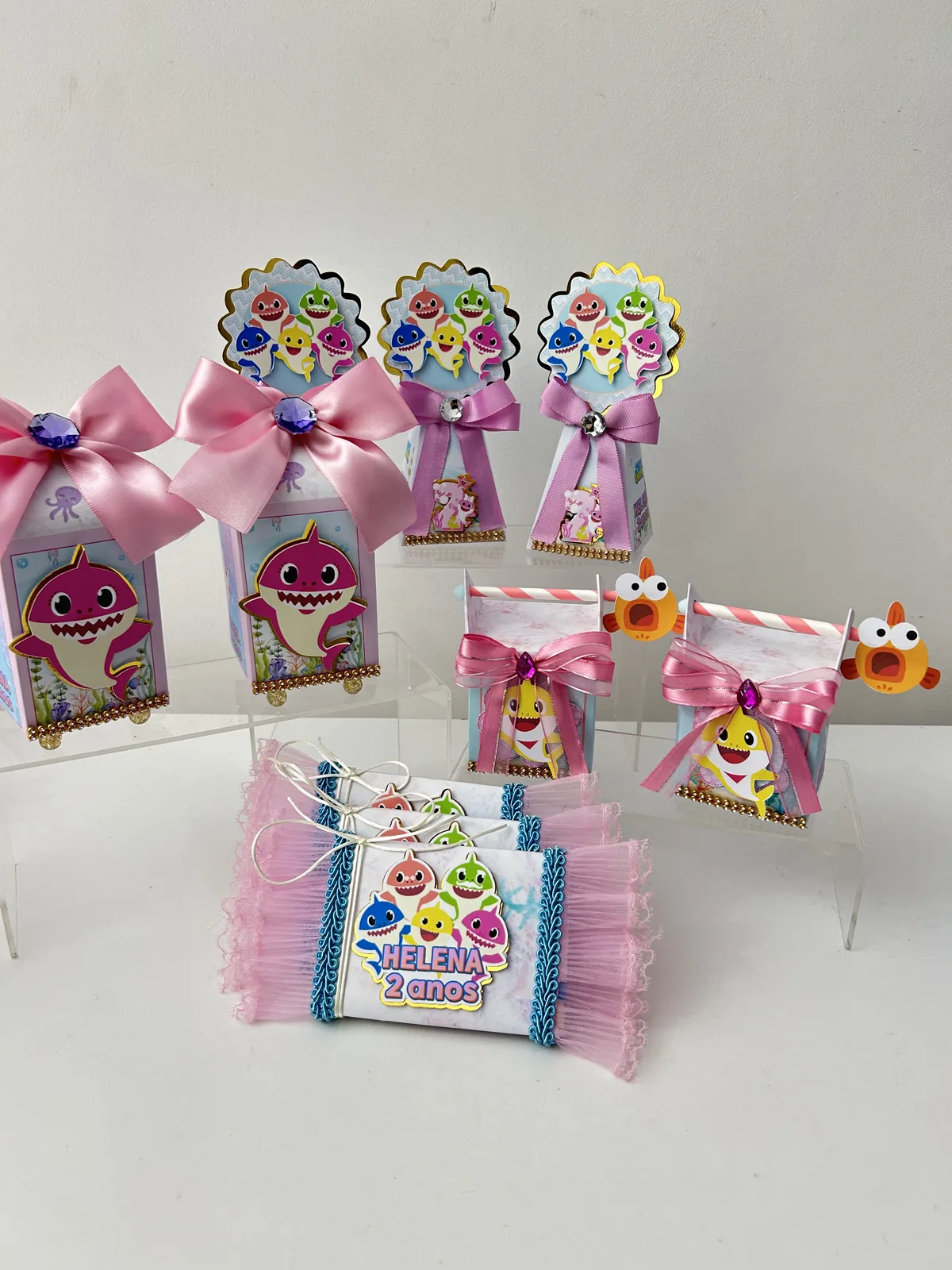 Kit festa Baby Shark Rosa 20 unidades vazio