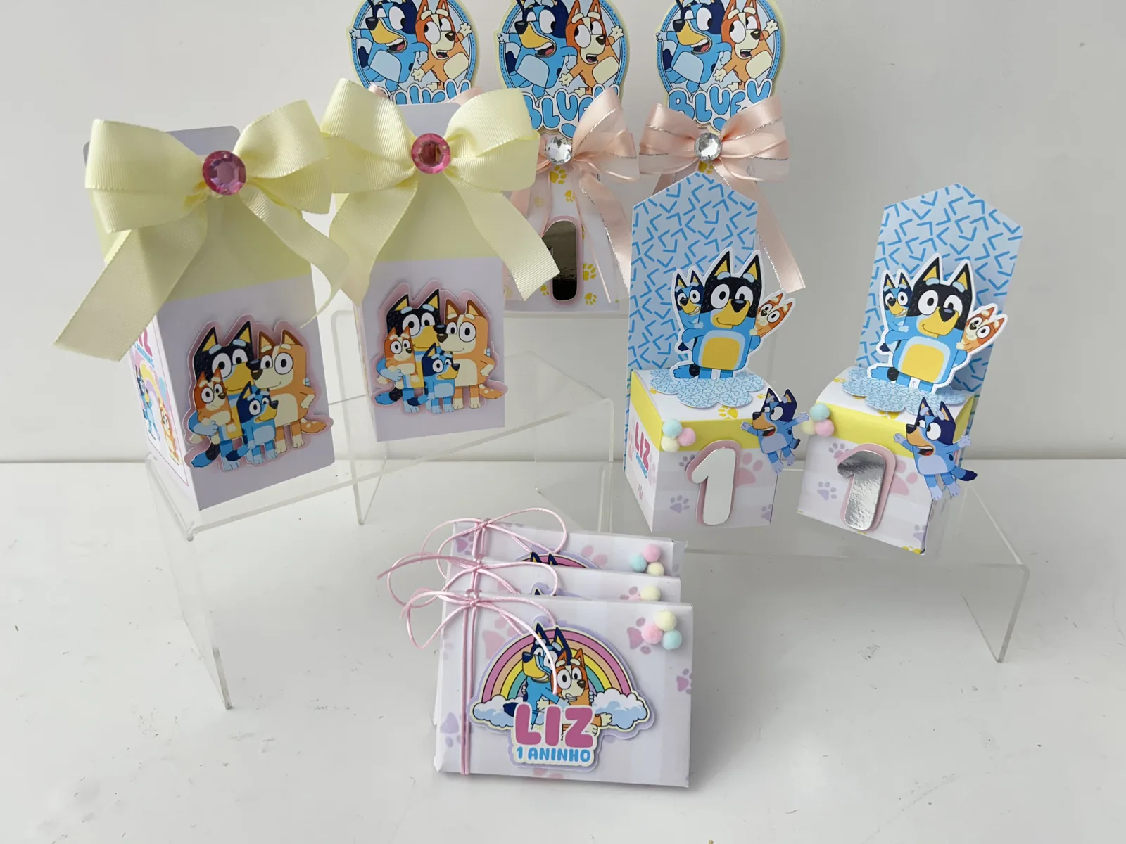Kit Festa Bluey e Bingo Rosa 20 unidades
