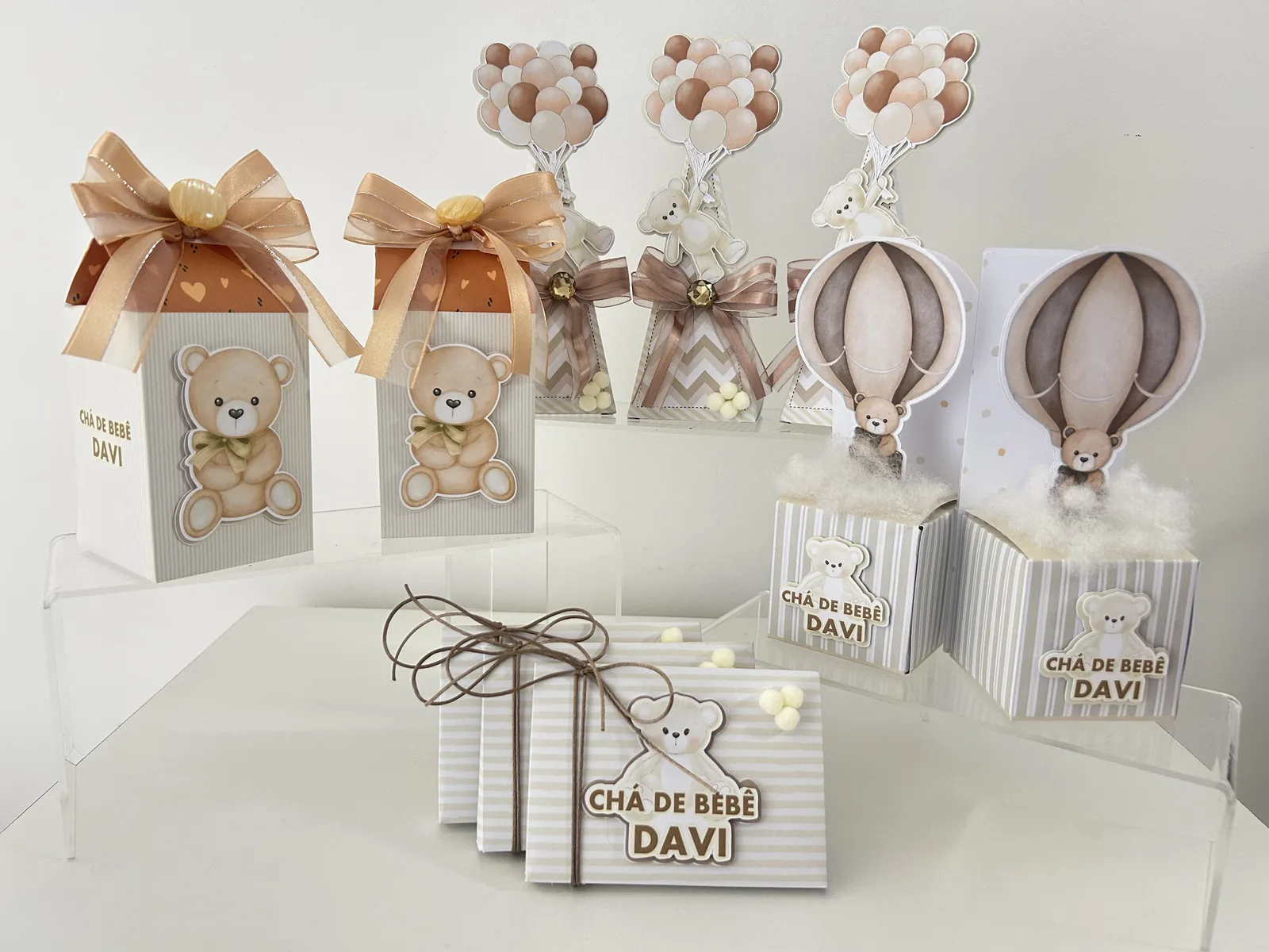 Kit Festa chá de bebê Oh baby ursinhos 20 unidades