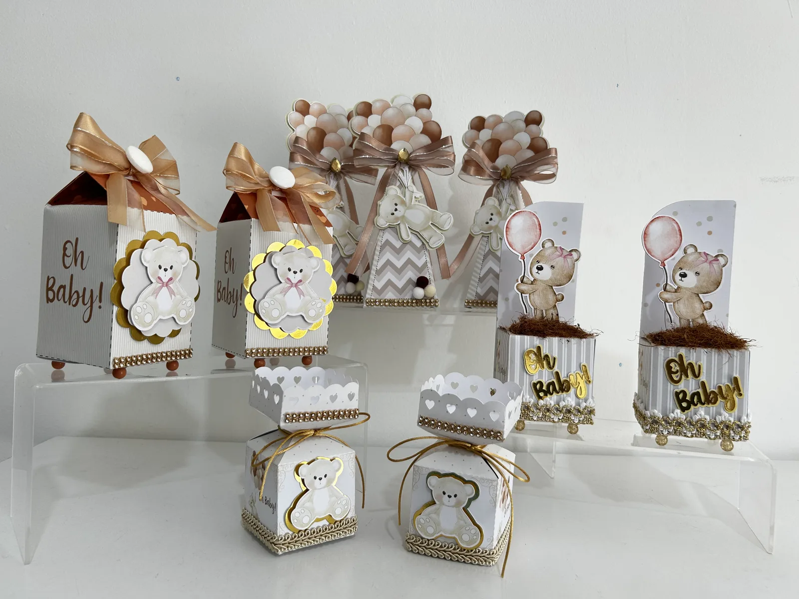 Kit Festa Chá de bebê Oh Baby ursinhos 20 unidades