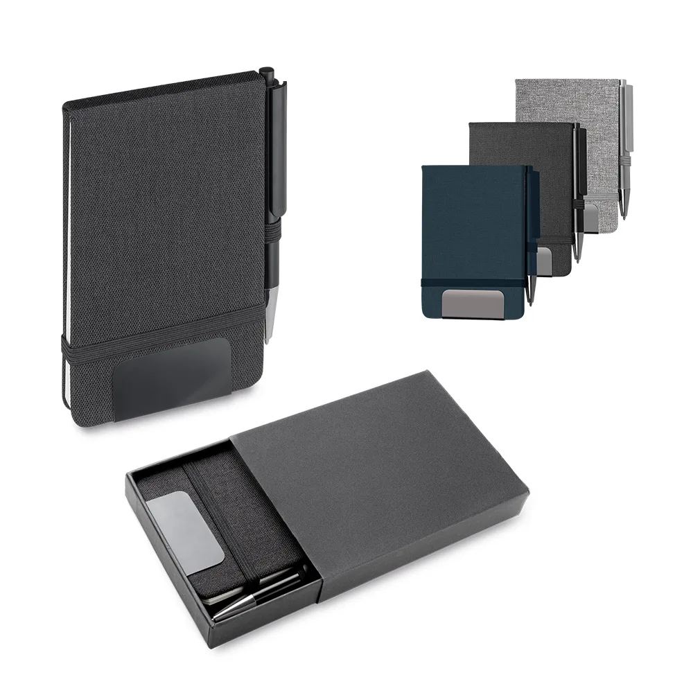 Mini caderno A6 em RPET com caneta - CJ050
