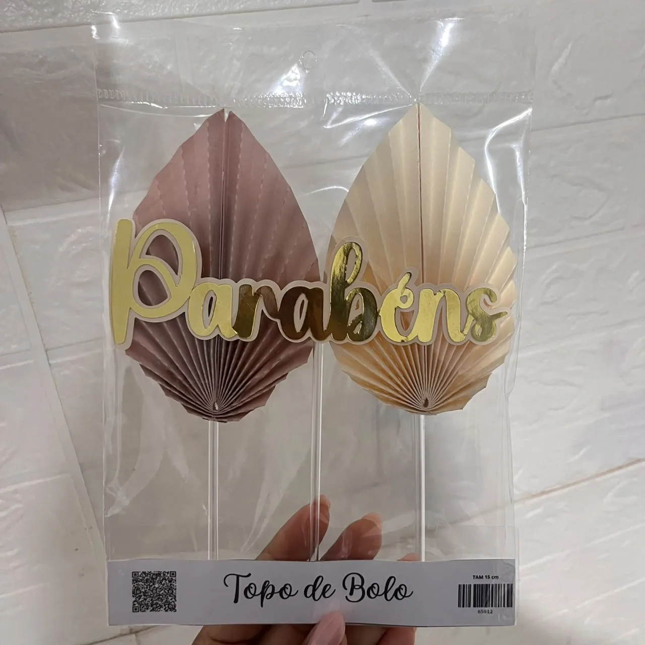 TOPO PARABÉNS FOLHA PLISSADA