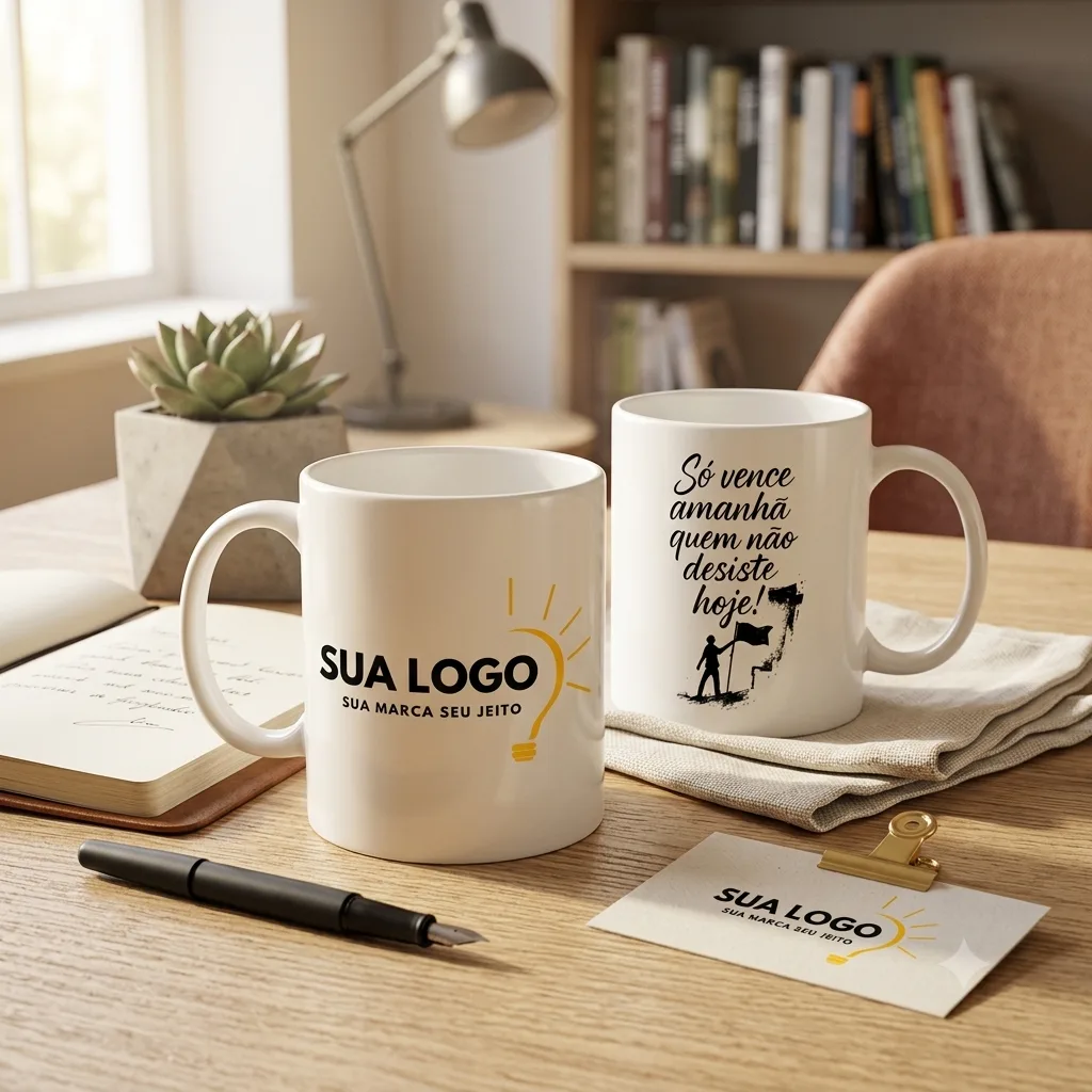 Caneca Branca de porcelana Personalizada