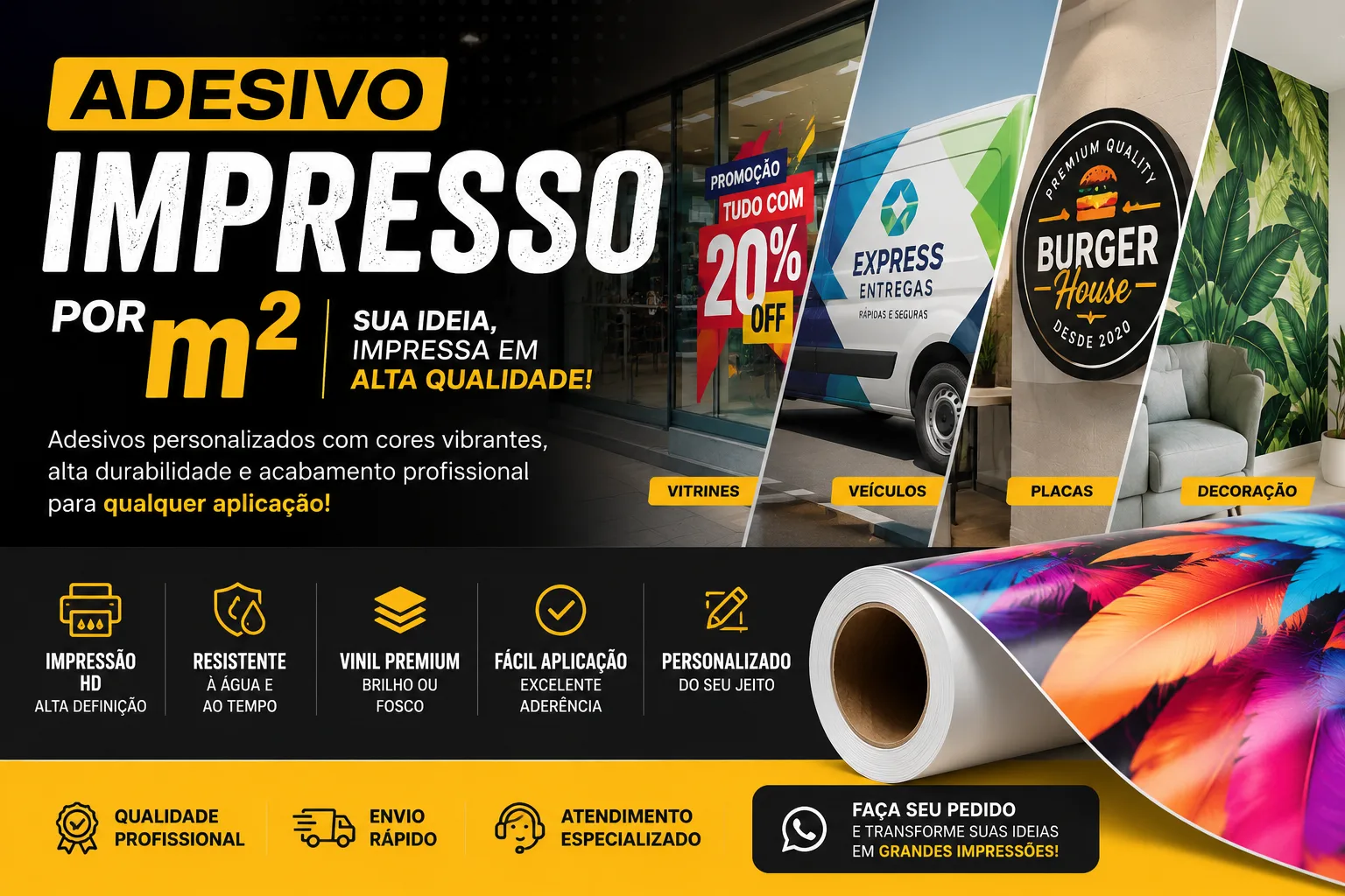 ADESIVO IMPRESSO MT²