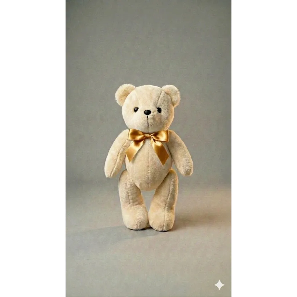 Urso de Pelúcia  Com laço 24cm Antialérgica